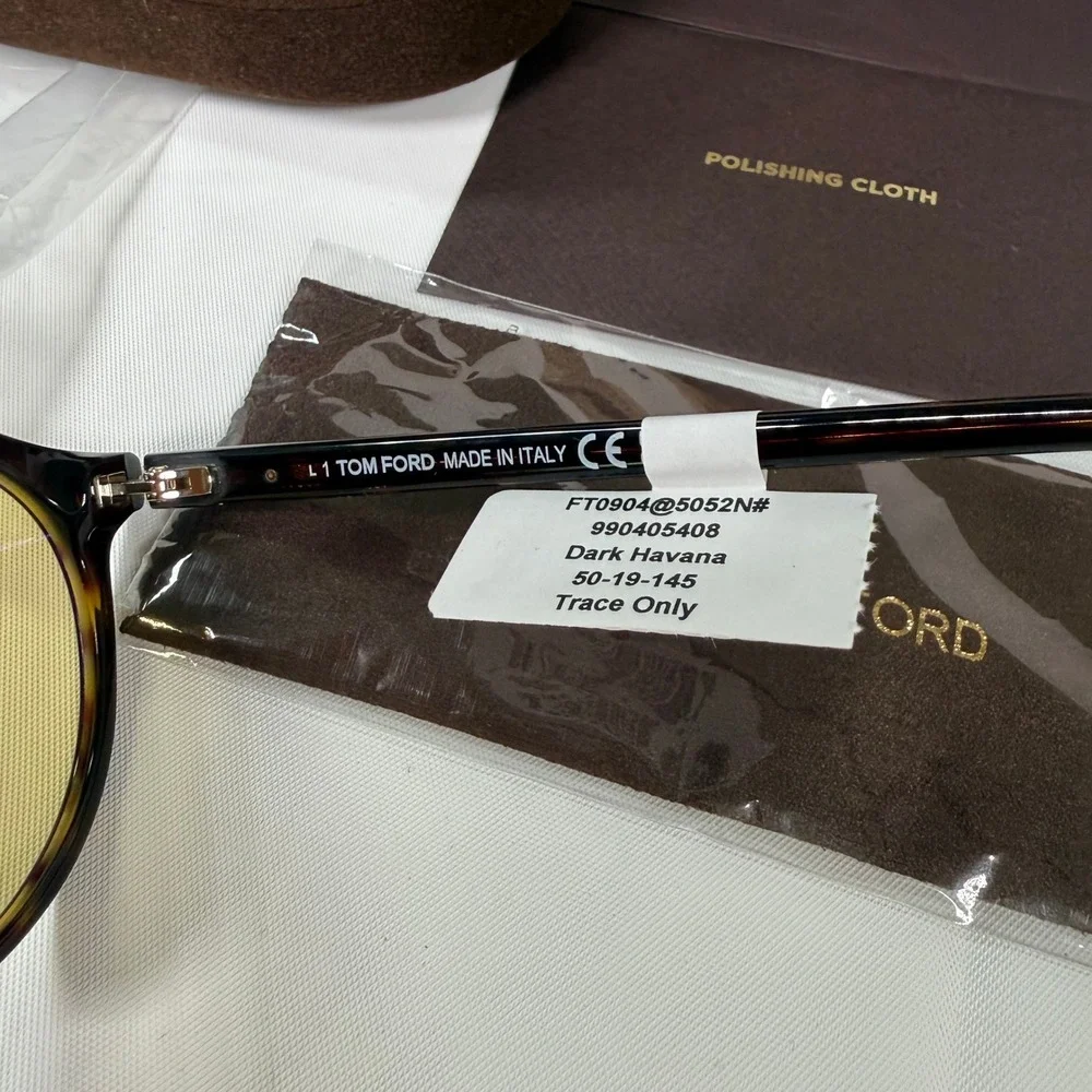 Tom Ford Aurele TF904 52N Dark Havana Photochromic Yellow Lens Sunglasses Italy